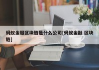 蚂蚁金服区块链是什么公司[蚂蚁金融 区块链]